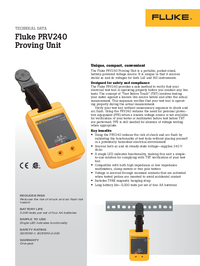 Thumbnail of document Data Sheet - 3000FC / PRV240 Proving Unit Kit